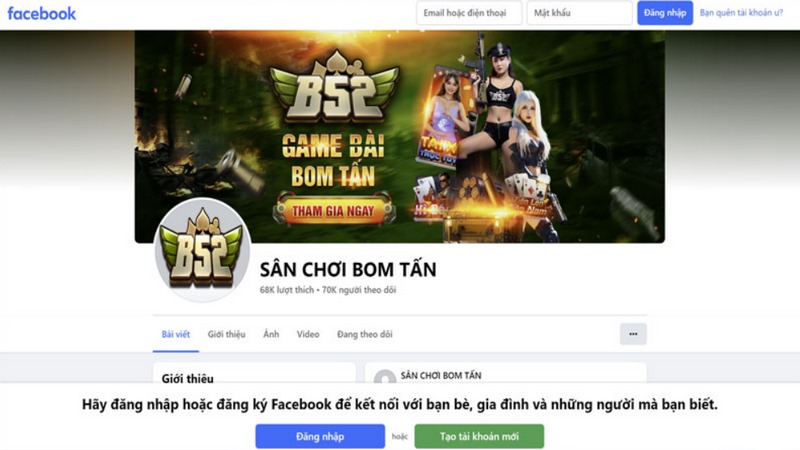 B52 CLUB hỗ trợ kênh fanpage giúp gỡ rối cho bet thủ