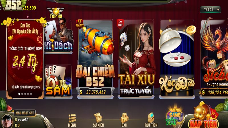 B52 Club mang đến cho bet thủ một kho tàng game phong phú