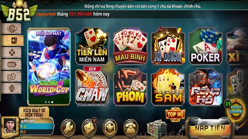 Cần chọn game trên trang chủ để tham gia cá cược